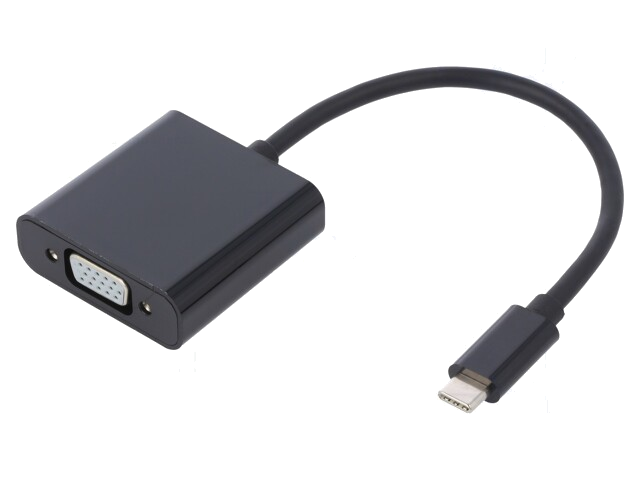 Adapter; USB 3.1; D-Sub 15pin HD contrastekker,USB-C-stekker Adapter; USB 3.1; D-Sub 15pin HD contrastekker,USB-C-stekker